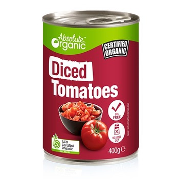 Absolute Organic Tomatoes Diced Tin 400g