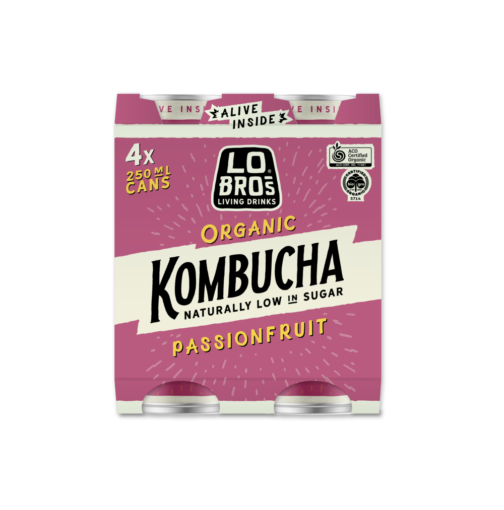 Lo Bros Kombucha Passionfruit 4x250ml pack